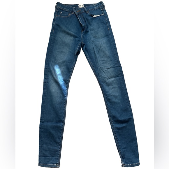 ASOS Women’s High-Rise Stretch Skinny Blue Denim Jeans - Picture 2 of 7